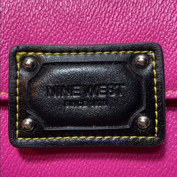 Nine West Pink & Black Pebbled leather long Wallet - Picture 10 of 11